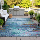 Addison Chantille ACN2035 Abstract Machine Made Transitional Blue Rug