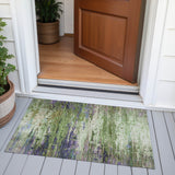 Addison Chantille ACN2035 Abstract Machine Made Transitional Green Rug