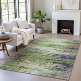 Addison Chantille ACN2035 Abstract Machine Made Transitional Green Rug