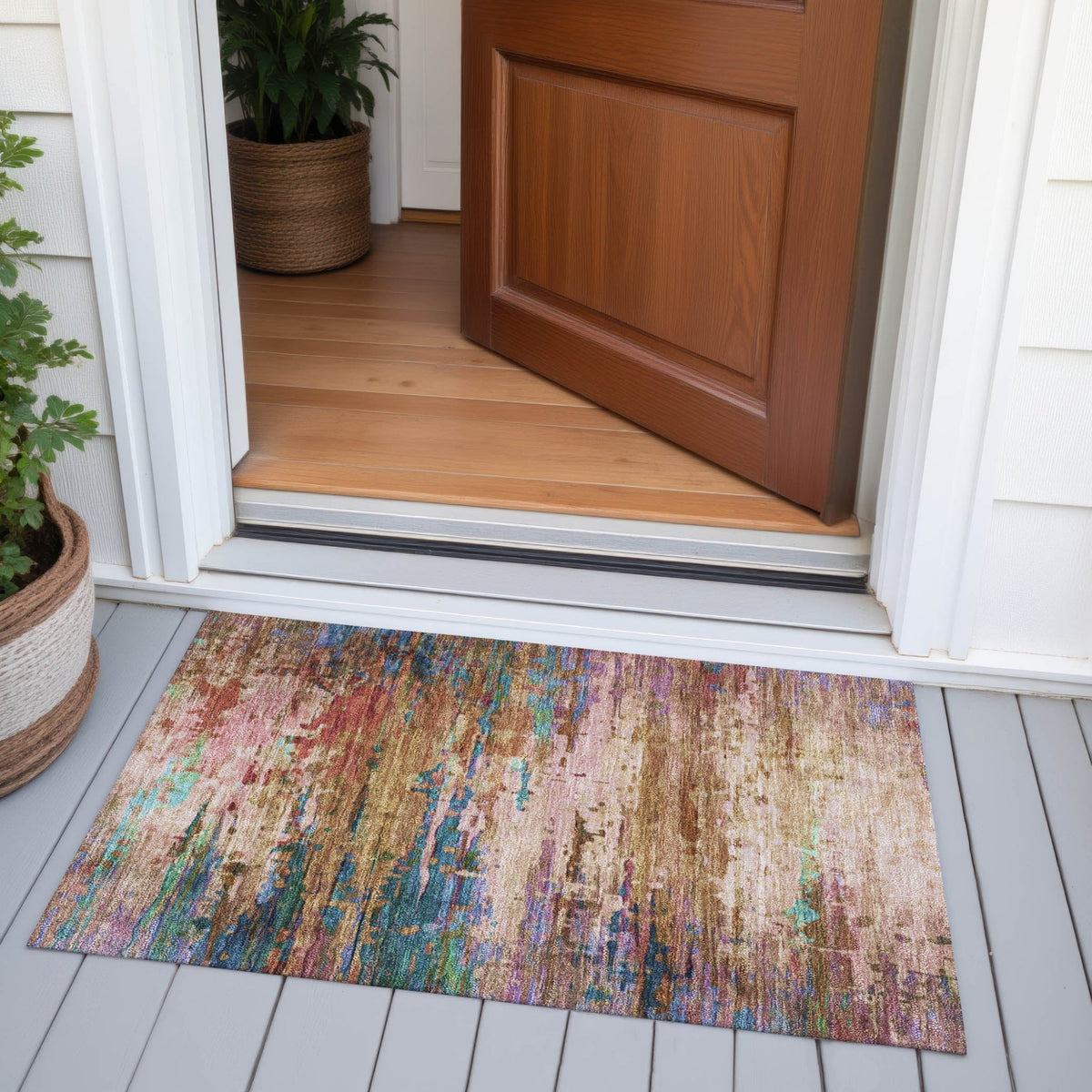Addison Chantille ACN2035 Abstract Machine Made Transitional Sage Rug