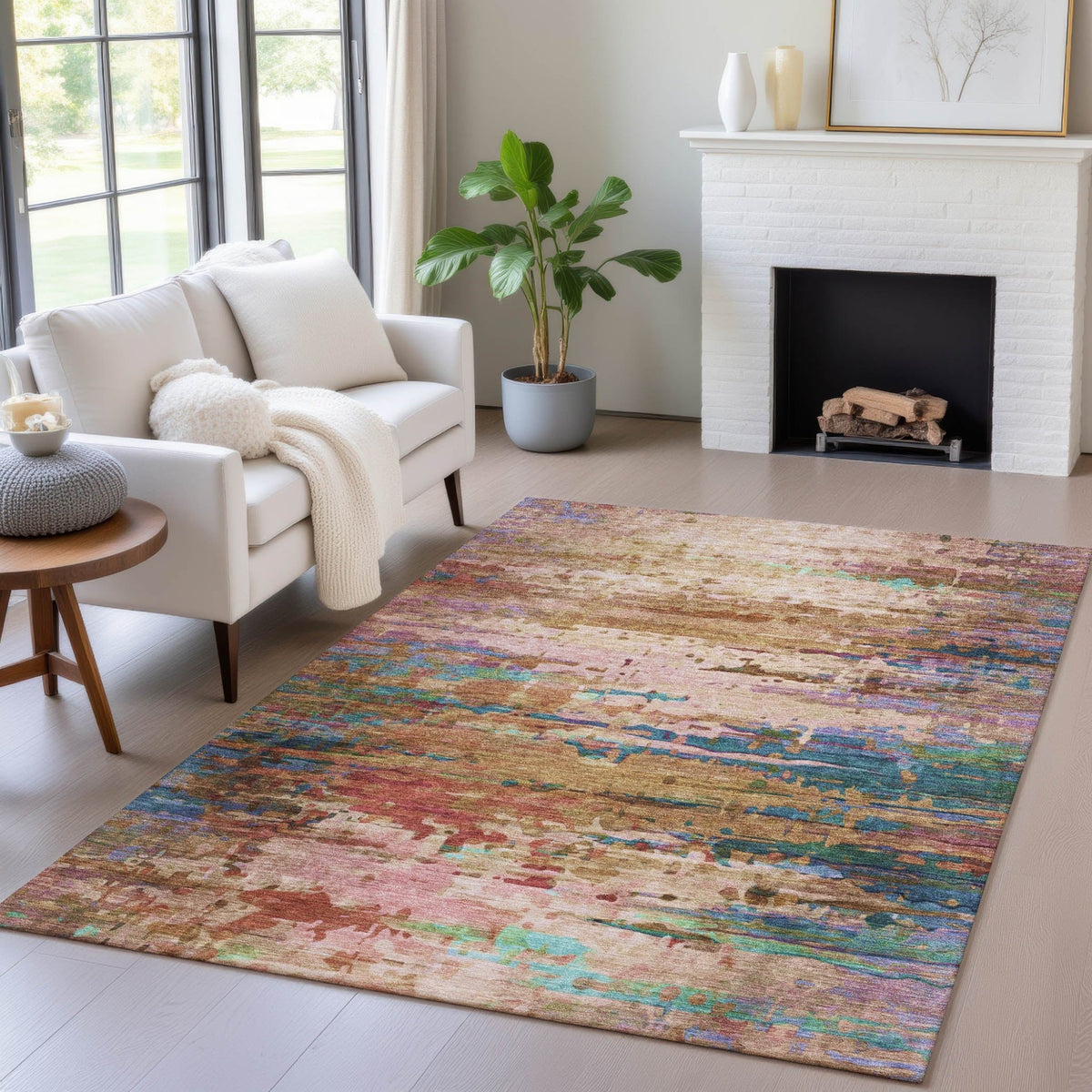 Addison Chantille ACN2035 Abstract Machine Made Transitional Sage Rug