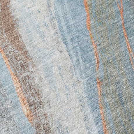 Addison Chantille ACN2036 Swirls Machine Made Transitional Blue Rug
