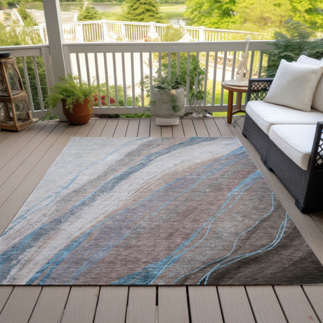 Addison Chantille ACN2036 Swirls Machine Made Transitional Brown Rug