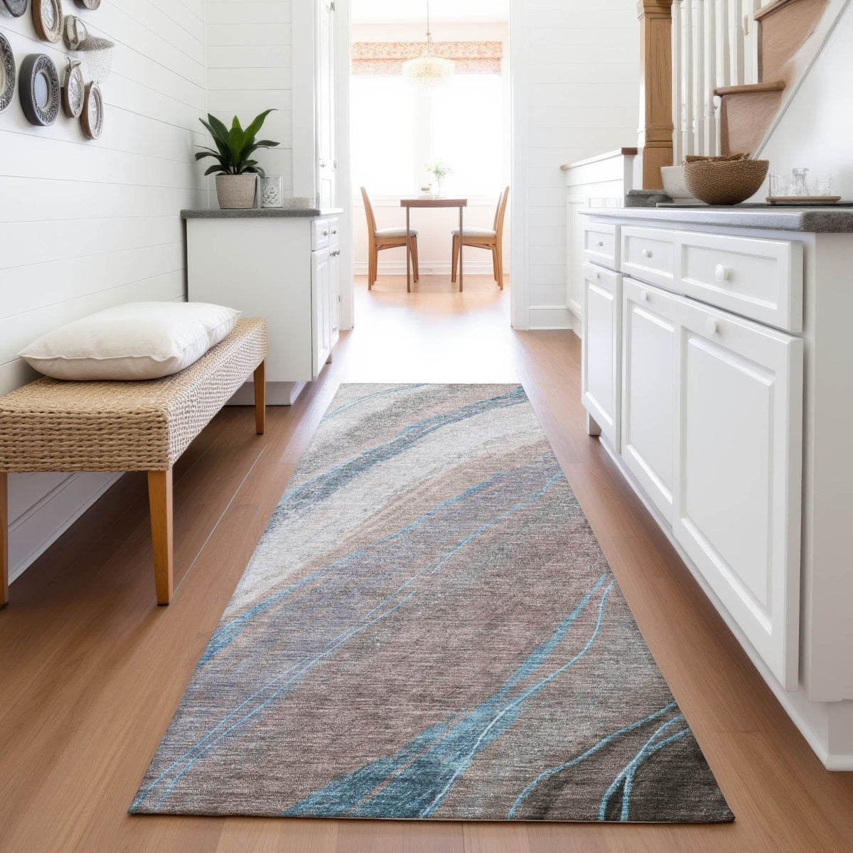 Addison Chantille ACN2036 Swirls Machine Made Transitional Brown Rug