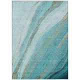 Addison Chantille ACN2036 Swirls Machine Made Transitional Turquoise Rug