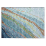 Addison Chantille ACN2037 Swirls Machine Made Transitional Blue Rug