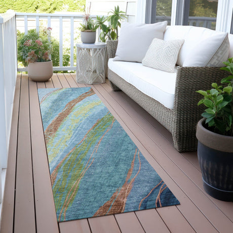 Addison Chantille ACN2037 Swirls Machine Made Transitional Blue Rug