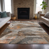 Addison Chantille ACN2039 Abstract Machine Made Transitional Brown Rug