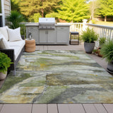 Addison Chantille ACN2039 Abstract Machine Made Transitional Olive Rug