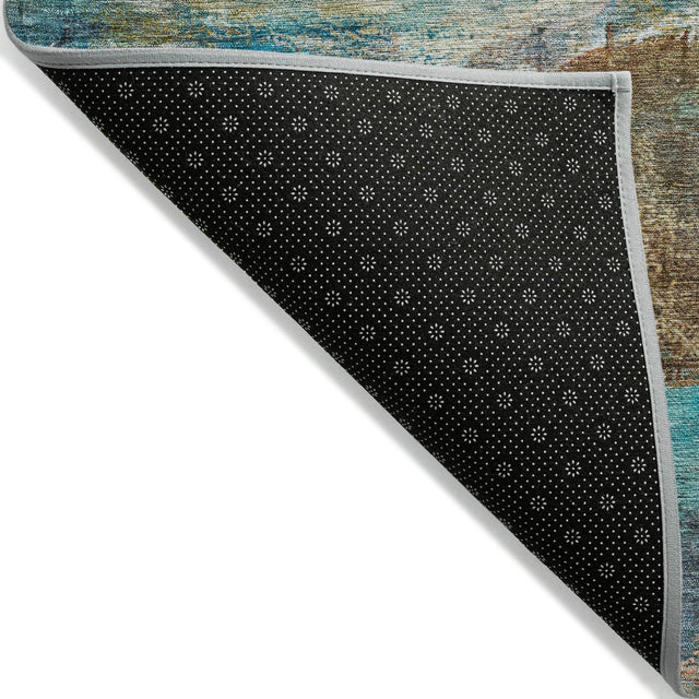 Addison Chantille ACN2039 Abstract Machine Made Transitional Teal Rug