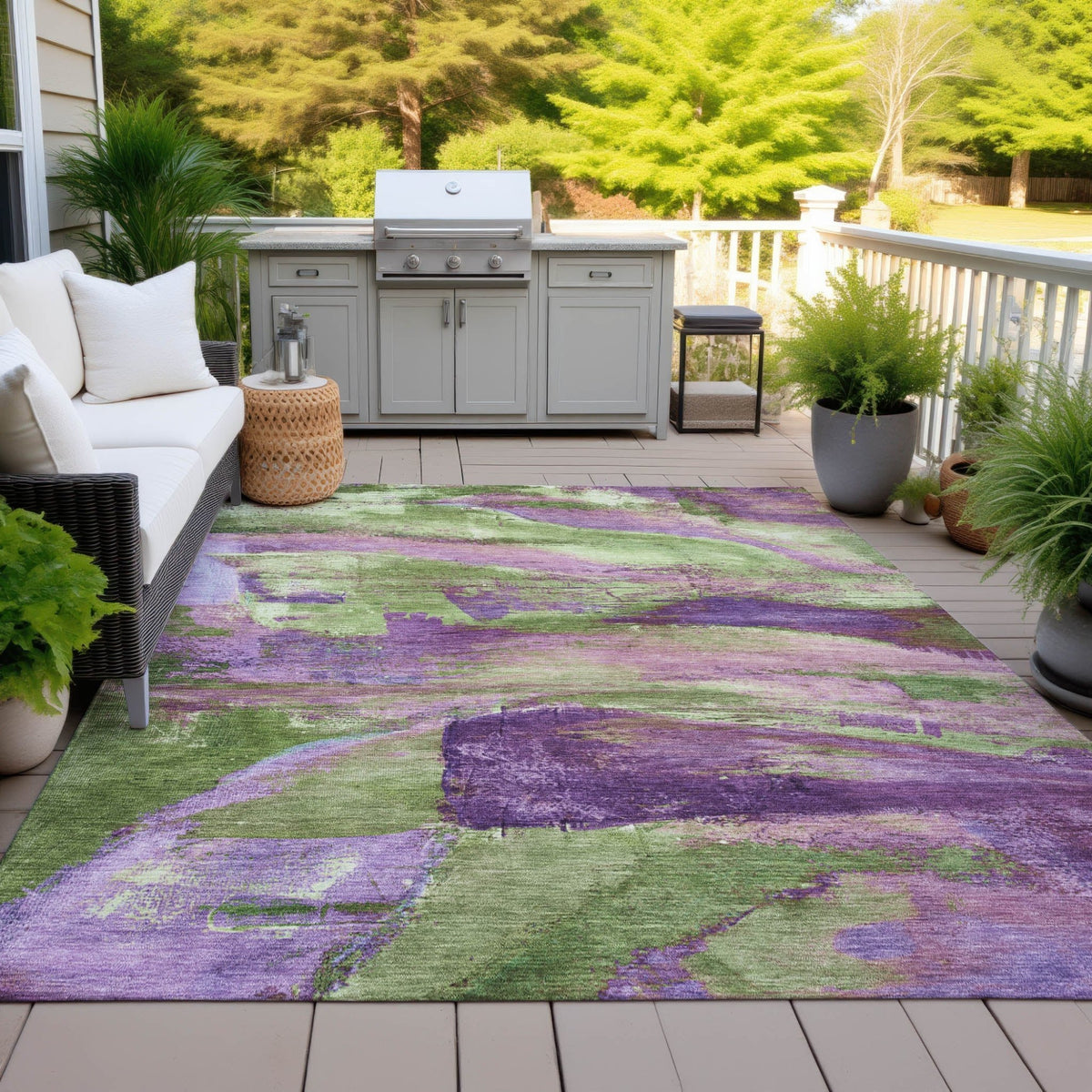Addison Chantille ACN2040 Abstract Machine Made Transitional Purple Rug