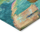 Addison Chantille ACN2040 Abstract Machine Made Transitional Teal Rug