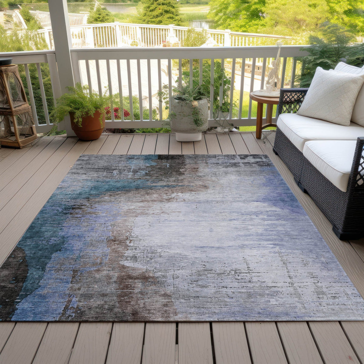 Addison Chantille ACN2041 Abstract Machine Made Transitional Brown Rug