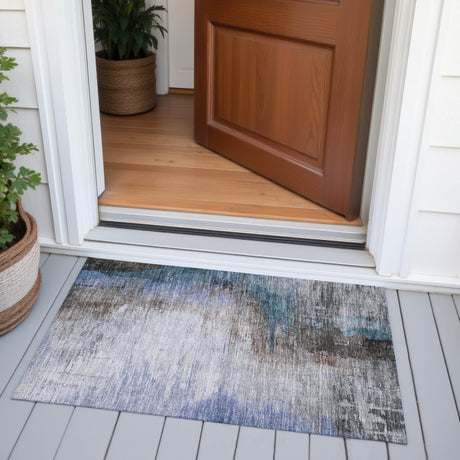 Addison Chantille ACN2041 Abstract Machine Made Transitional Brown Rug