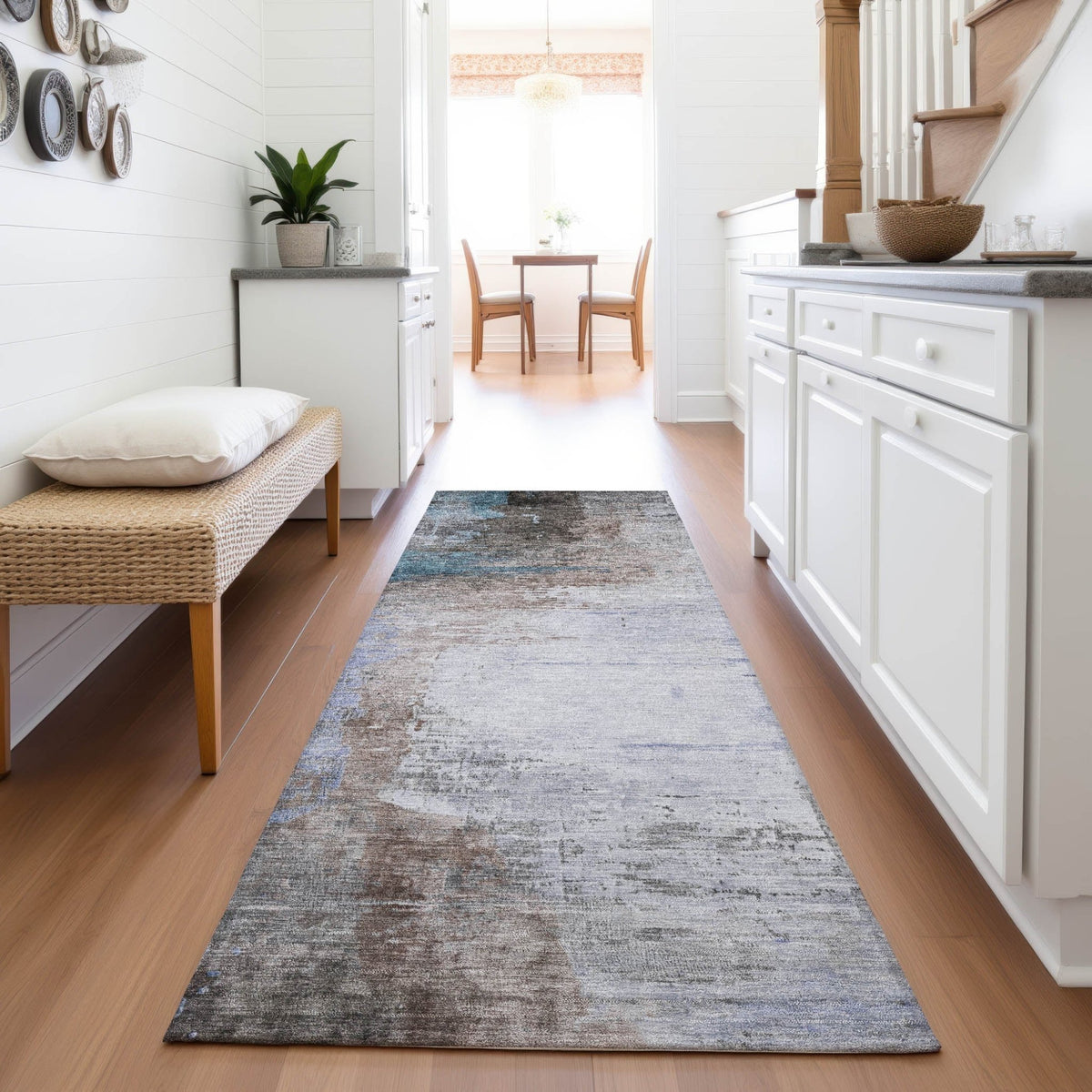Addison Chantille ACN2041 Abstract Machine Made Transitional Brown Rug