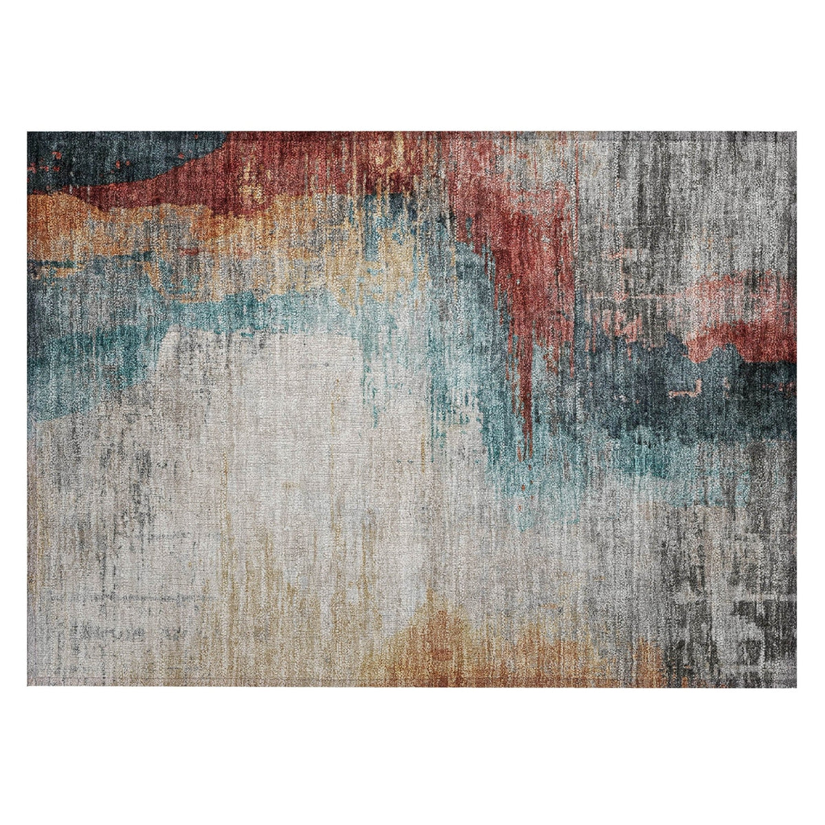 Addison Chantille ACN2041 Abstract Machine Made Transitional Teal Rug