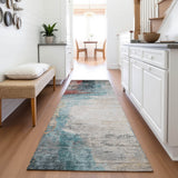Addison Chantille ACN2041 Abstract Machine Made Transitional Teal Rug