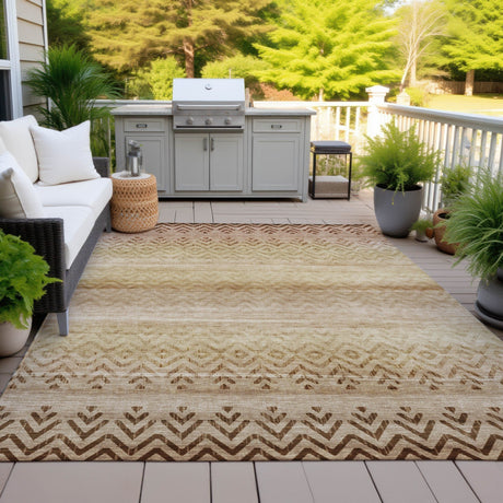 Addison Chantille ACN2042 Geometric Machine Made Transitional Beige Rug