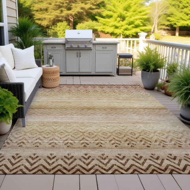 Addison Chantille ACN2042 Geometric Machine Made Transitional Beige Rug