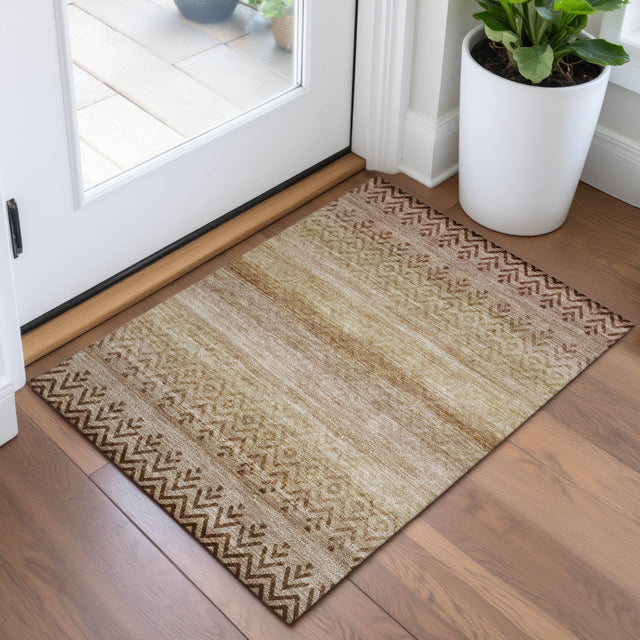 Addison Chantille ACN2042 Geometric Machine Made Transitional Beige Rug