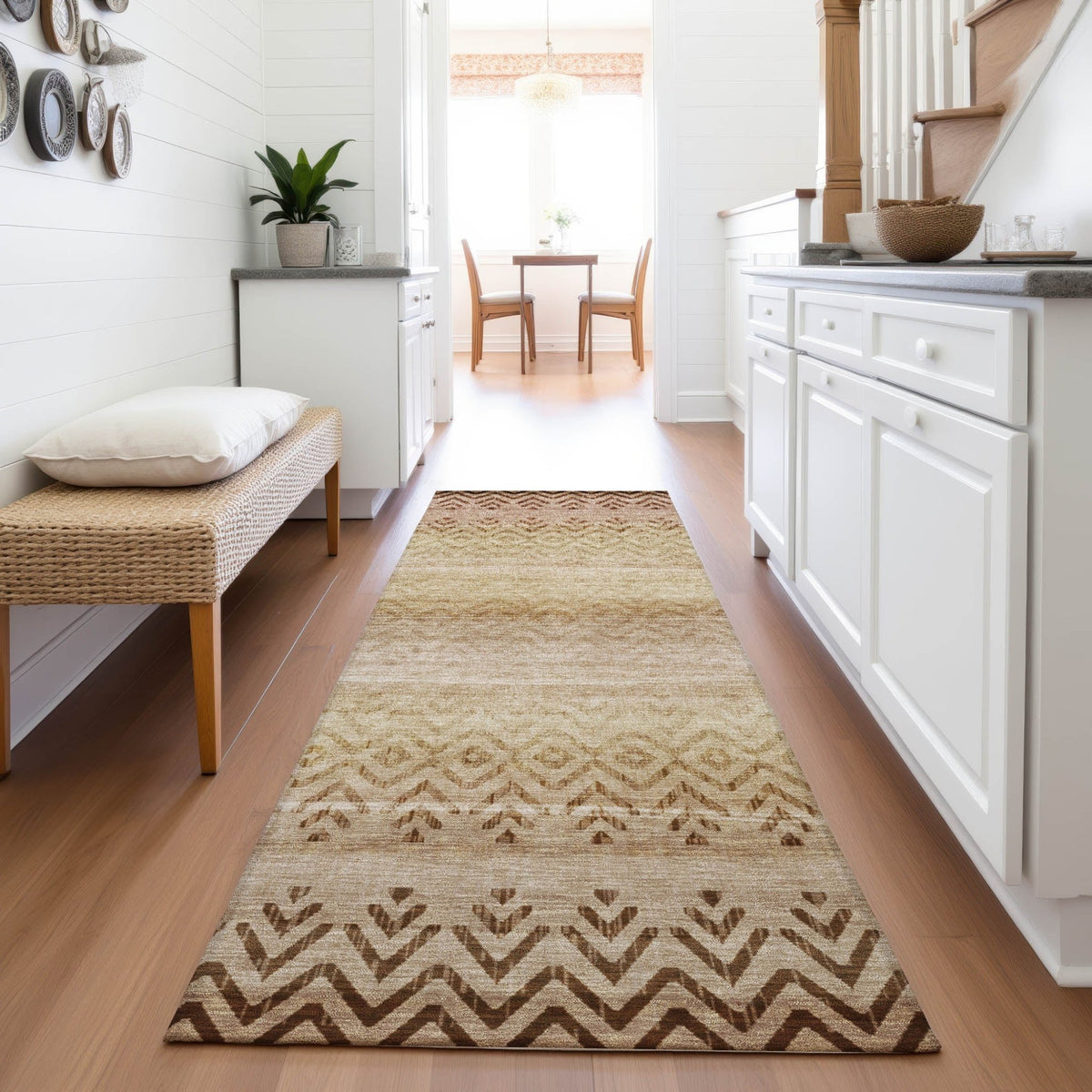 Addison Chantille ACN2042 Geometric Machine Made Transitional Beige Rug