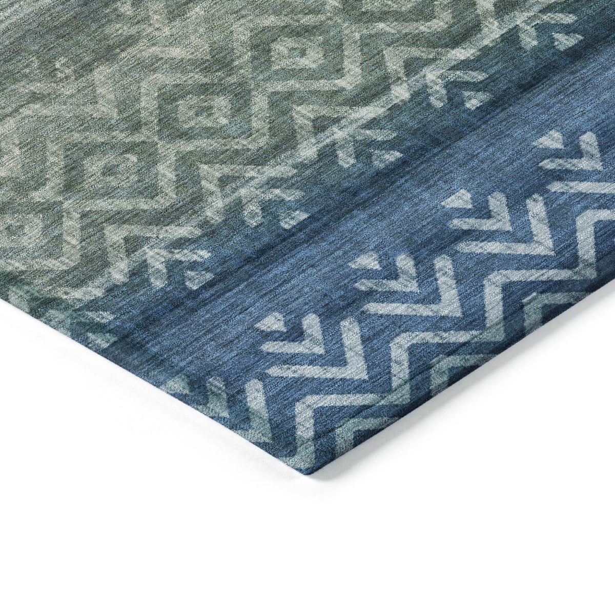 Addison Chantille ACN2042 Geometric Machine Made Transitional Blue Rug