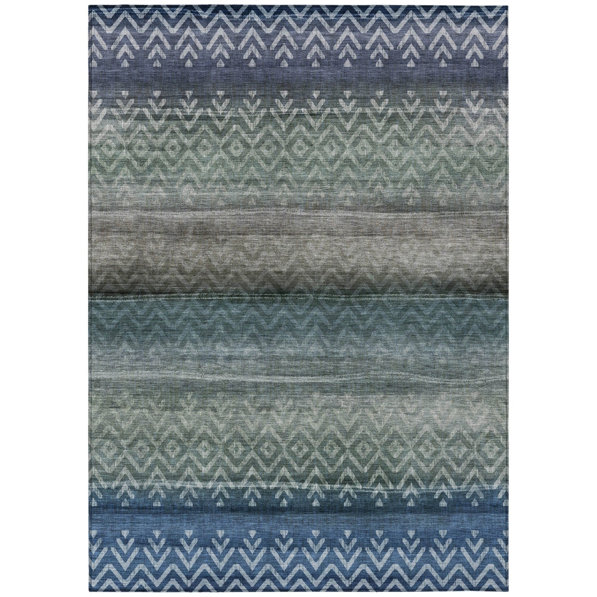 Addison Chantille ACN2042 Geometric Machine Made Transitional Blue Rug