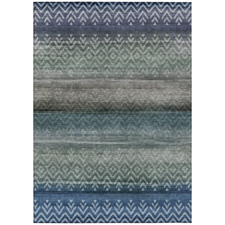 Addison Chantille ACN2042 Geometric Machine Made Transitional Blue Rug