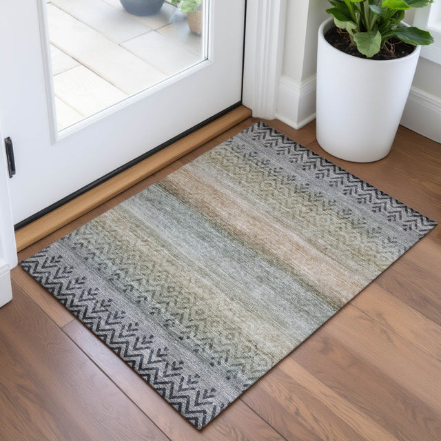 Addison Chantille ACN2042 Geometric Machine Made Transitional Gray Rug