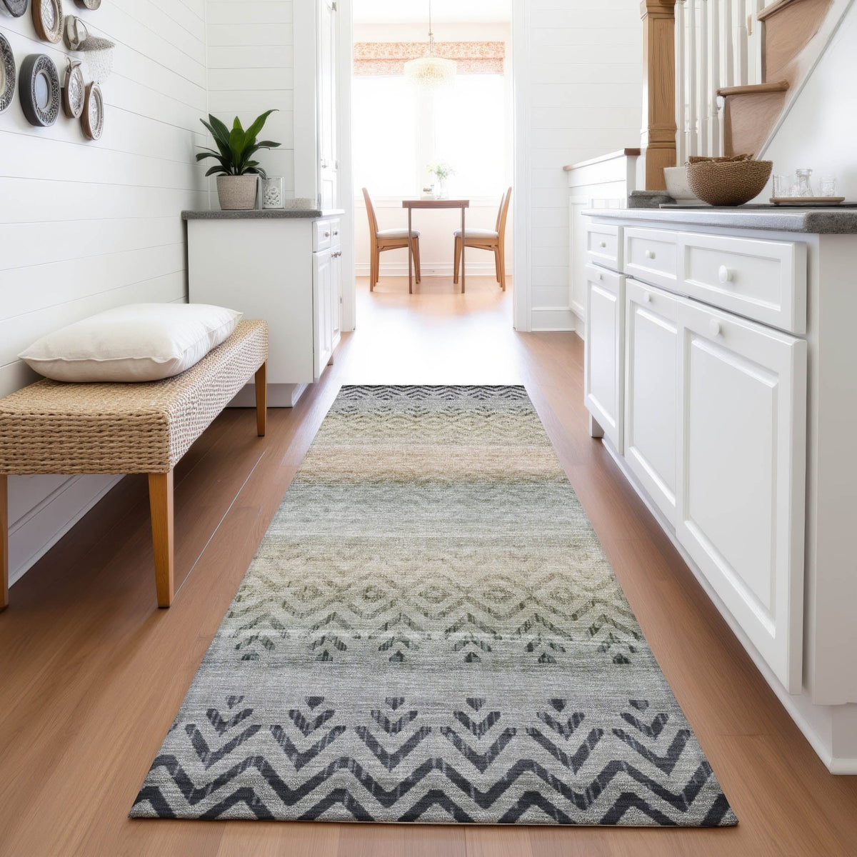 Addison Chantille ACN2042 Geometric Machine Made Transitional Gray Rug