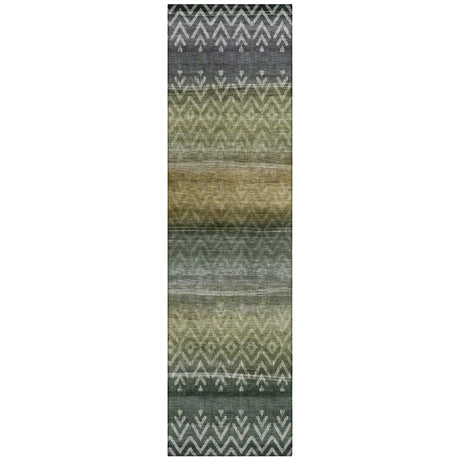 Addison Chantille ACN2042 Geometric Machine Made Transitional Green Rug