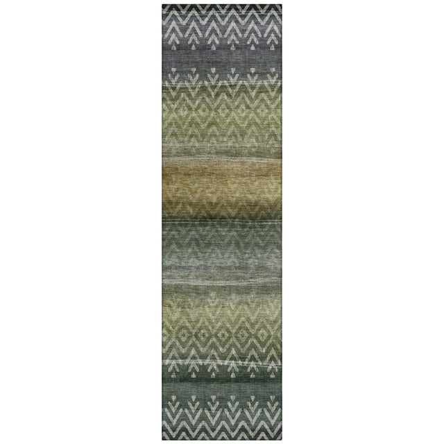 Addison Chantille ACN2042 Geometric Machine Made Transitional Green Rug