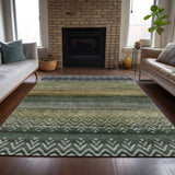 Addison Chantille ACN2042 Geometric Machine Made Transitional Green Rug