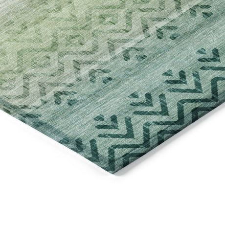 Addison Chantille ACN2042 Geometric Machine Made Transitional Teal Rug