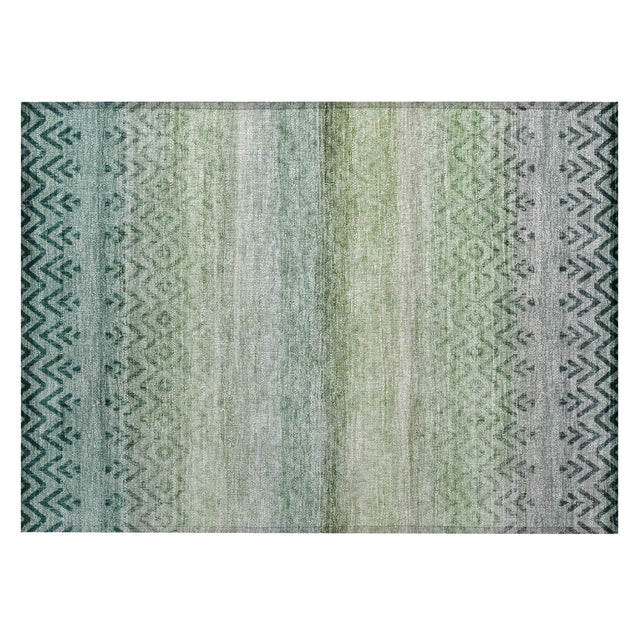 Addison Chantille ACN2042 Geometric Machine Made Transitional Teal Rug