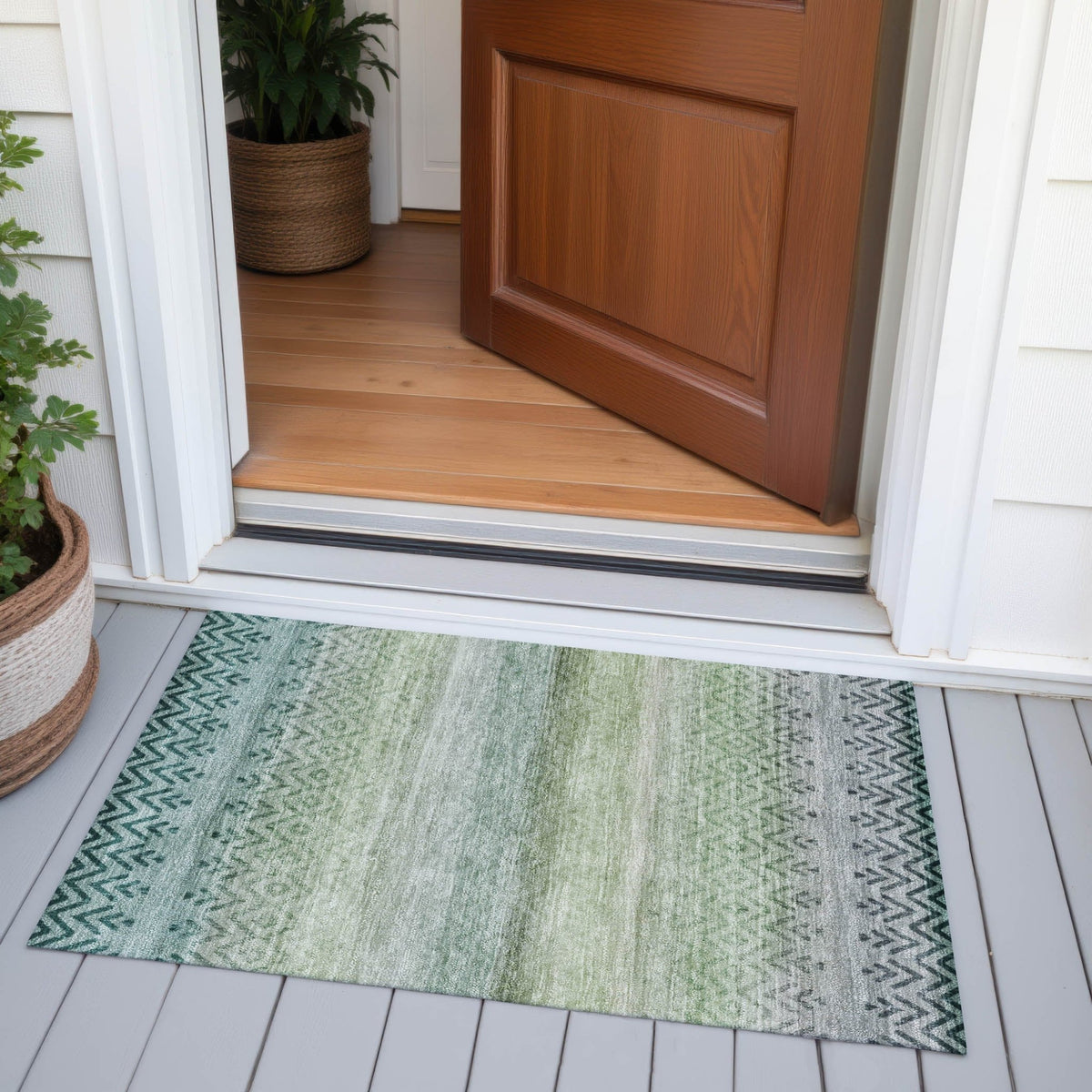 Addison Chantille ACN2042 Geometric Machine Made Transitional Teal Rug