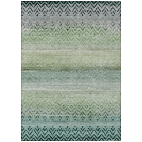 Addison Chantille ACN2042 Geometric Machine Made Transitional Teal Rug