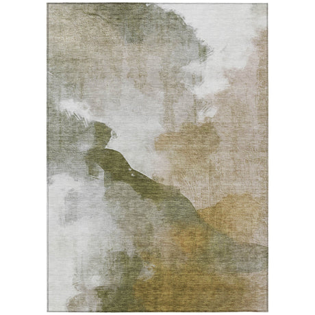 Addison Chantille ACN2043 Abstract Machine Made Transitional Green Rug