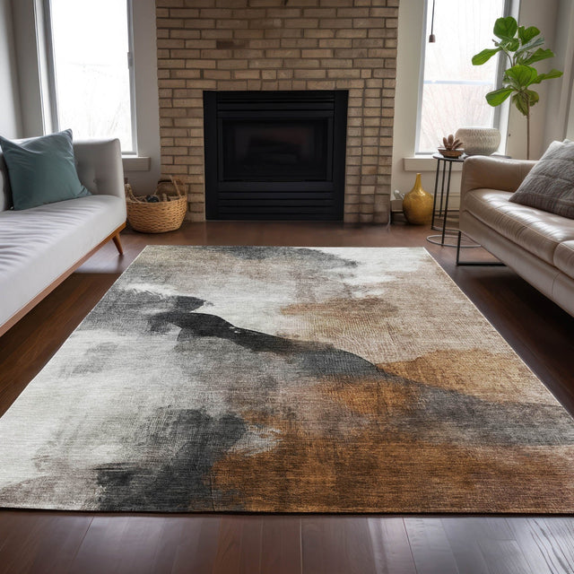 Addison Chantille ACN2043 Abstract Machine Made Transitional Paprika Rug