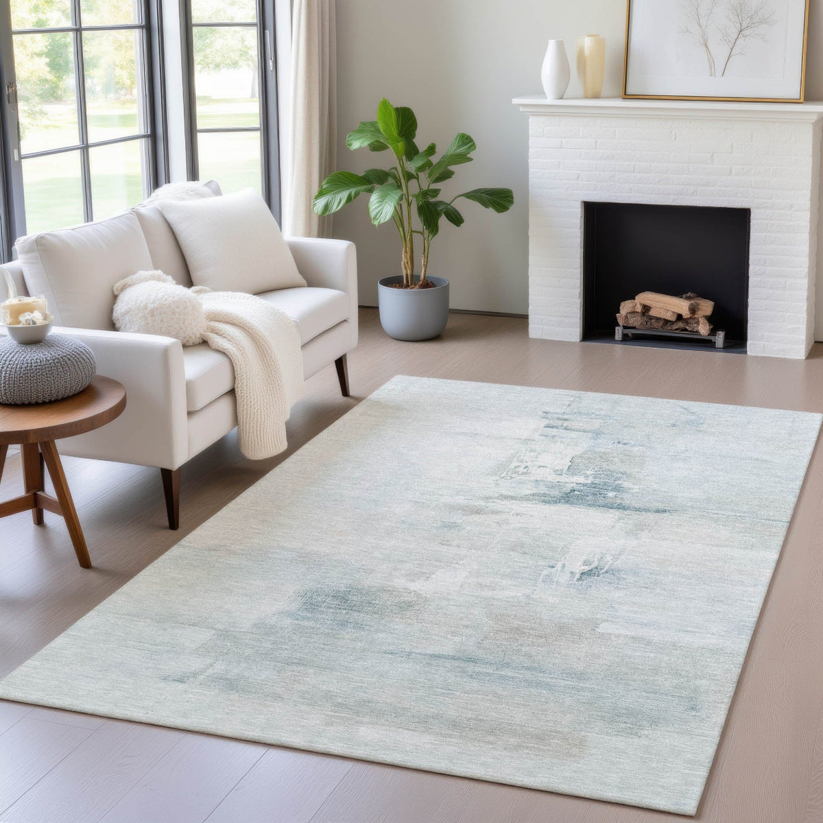 Addison Chantille ACN2044 Abstract Machine Made Transitional Sky Rug