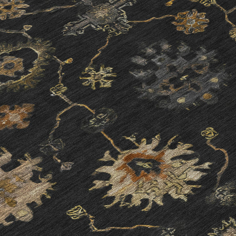 Addison Chantille ACN2045 Global Machine Made Traditional Black Rug