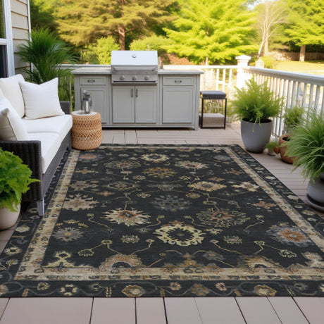 Addison Chantille ACN2045 Global Machine Made Traditional Black Rug
