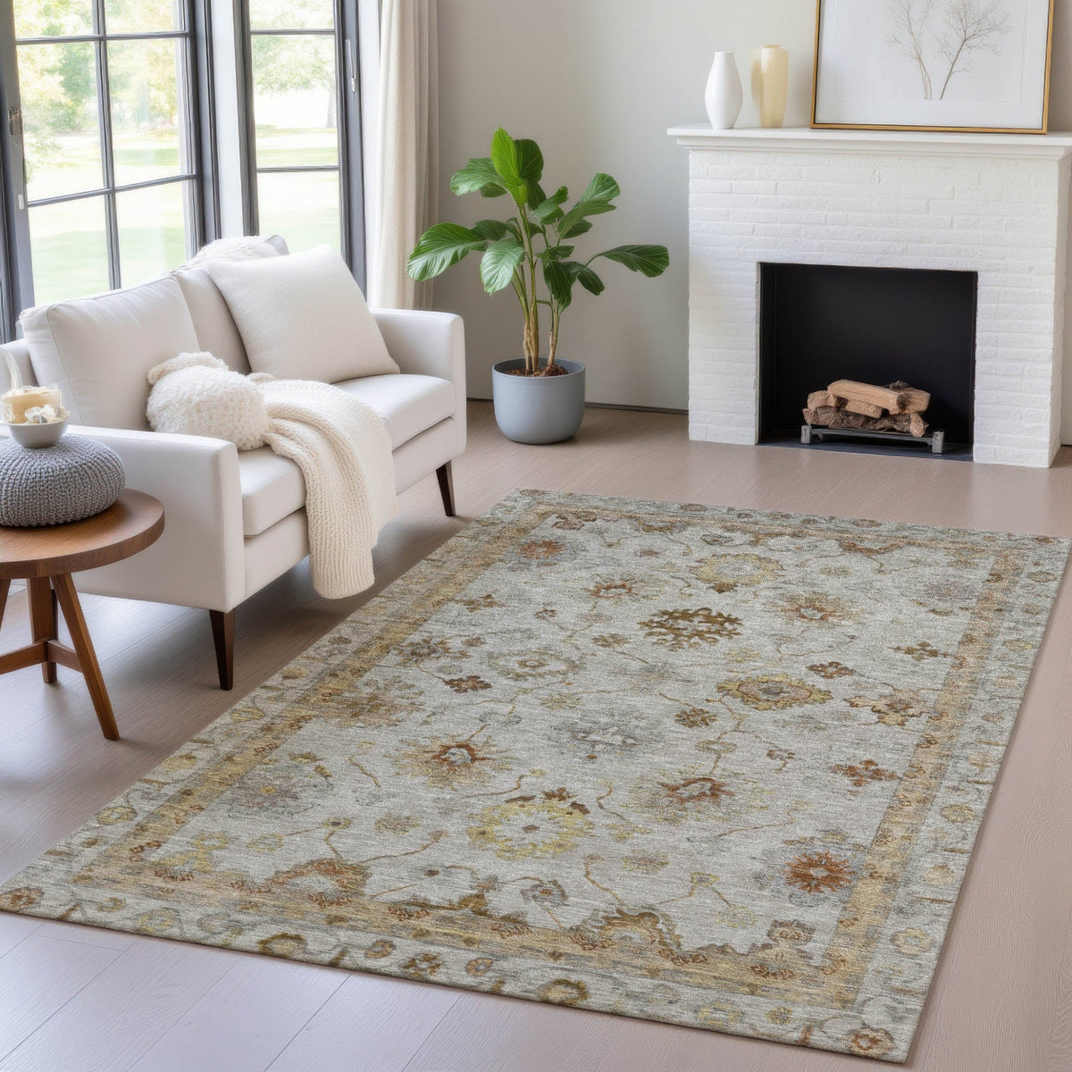 Addison Chantille ACN2045 Global Machine Made Traditional Taupe Rug