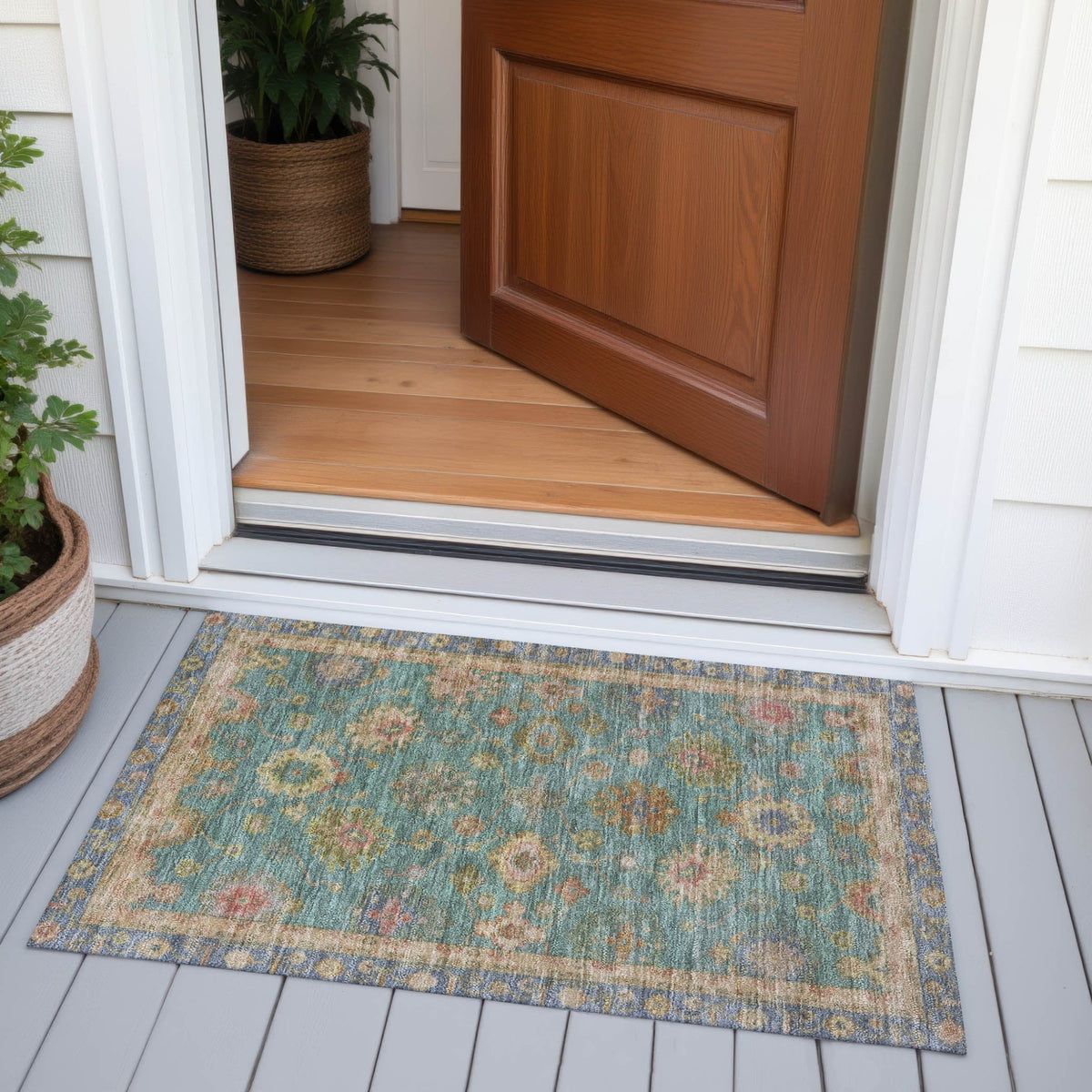 Addison Chantille ACN2045 Global Machine Made Traditional Teal Rug