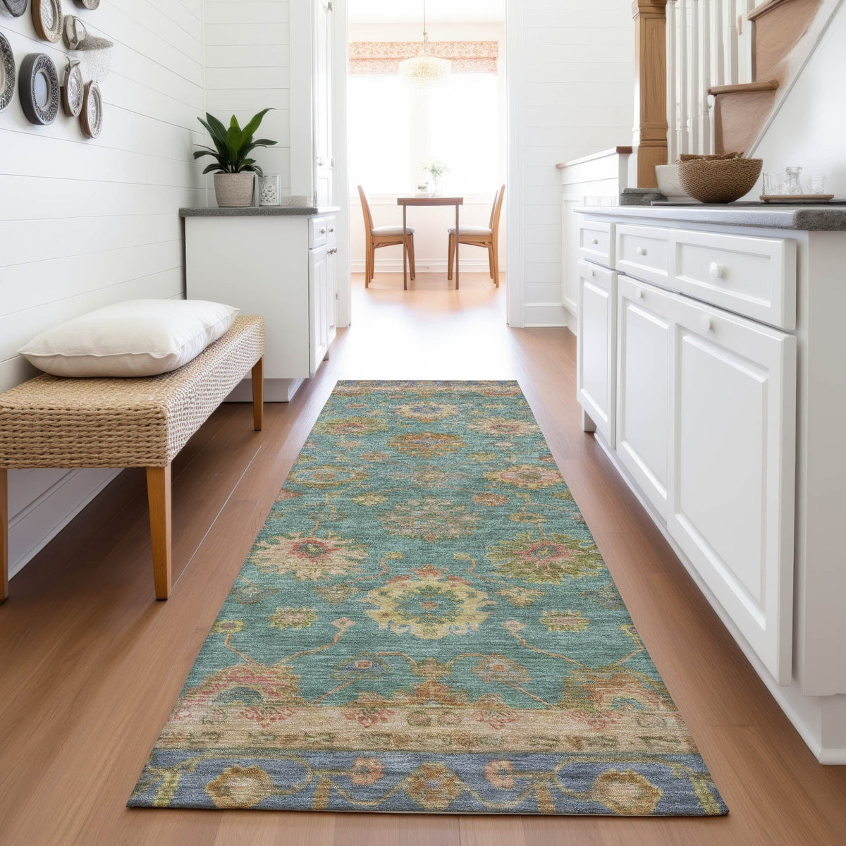 Addison Chantille ACN2045 Global Machine Made Traditional Teal Rug
