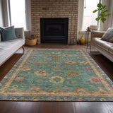 Addison Chantille ACN2045 Global Machine Made Traditional Teal Rug