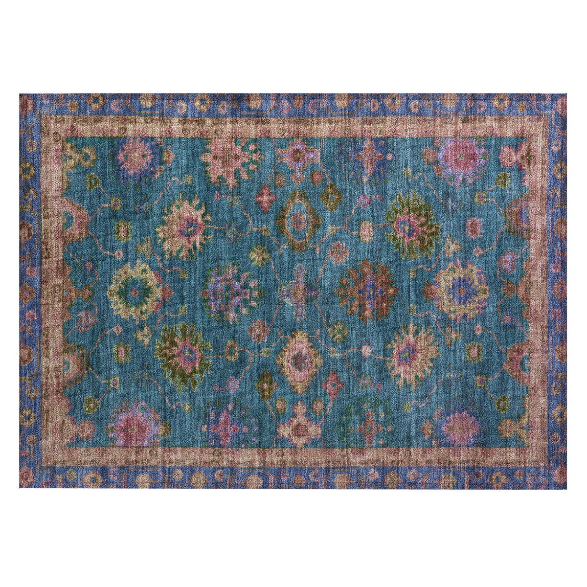 Addison Chantille ACN2046 Global Machine Made Traditional Teal Rug