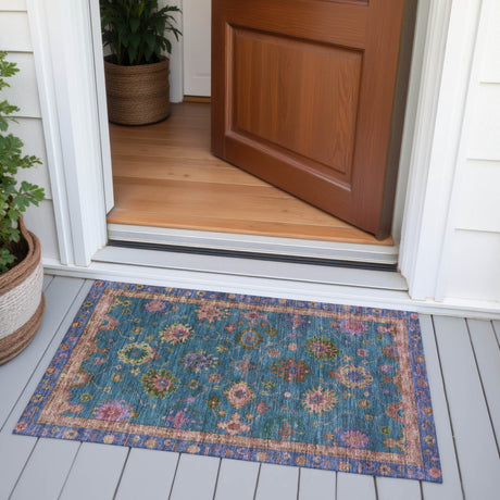 Addison Chantille ACN2046 Global Machine Made Traditional Teal Rug