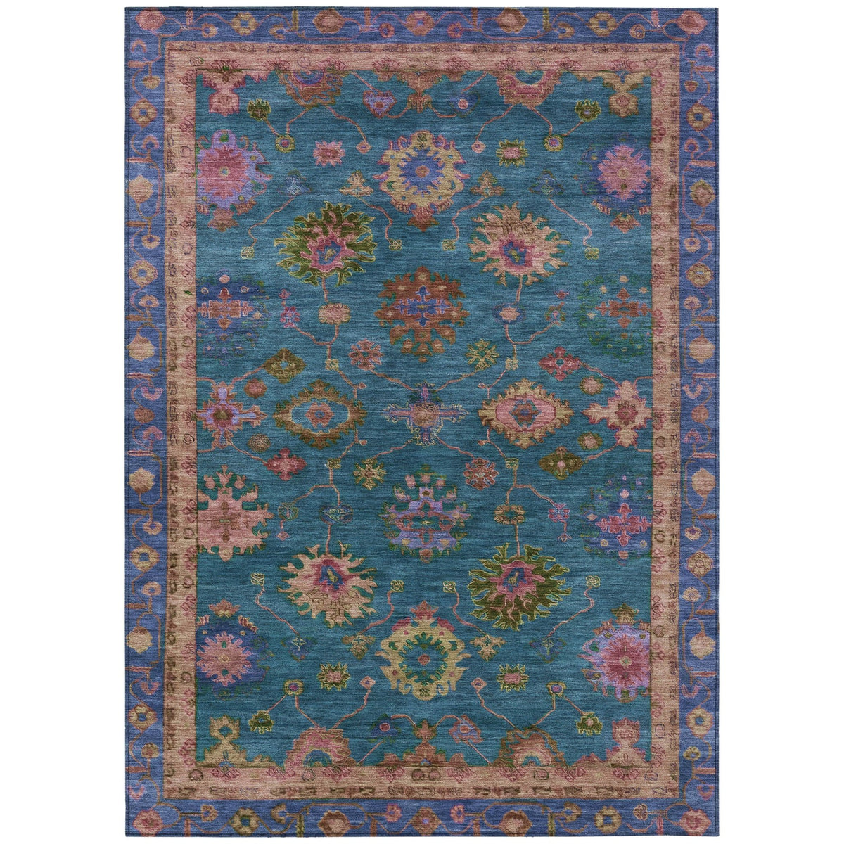 Addison Chantille ACN2046 Global Machine Made Traditional Teal Rug