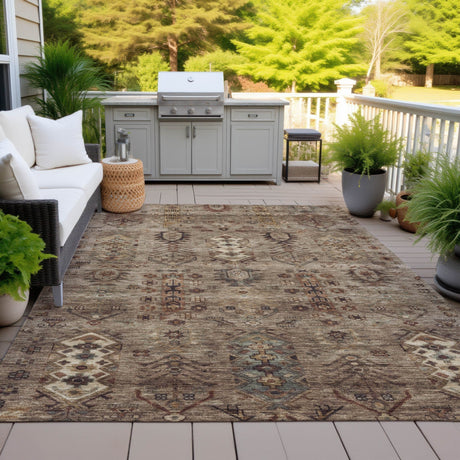 Addison Chantille ACN2047 Global Machine Made Traditional Brown Rug